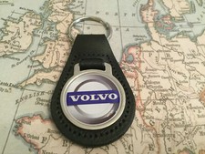 VOLVO Quality Black Real Leather Keyring 1