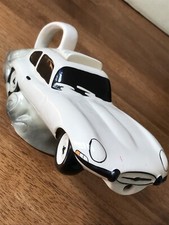 Jaguar E-Type Ceramic Pottery Car Novelty Teapot White Cooper Craft Retro