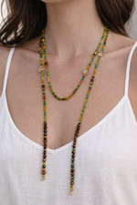 Handmade Long Green Beaded