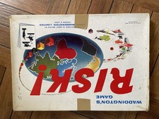 Vintage Original Risk Board Game Waddingtons 1960s, White Box Edition 