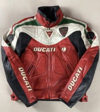 Dainese Ducati Leather Motorcycle Jacket With Pads Made in Italy EU Size 50 44”