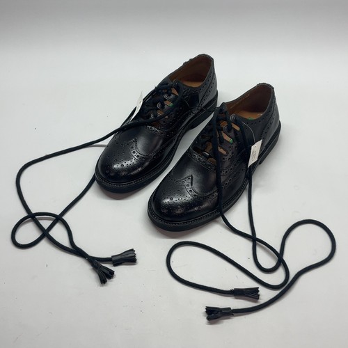Black leather ghillie brogues - black,