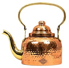 Copper Hammered Tea Kettle Pot