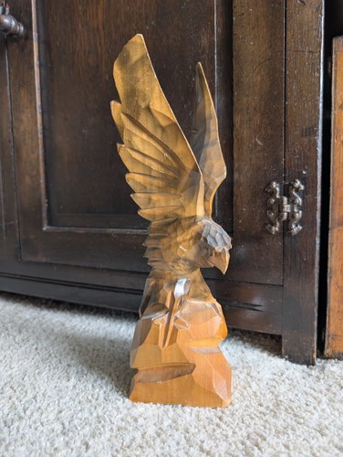 Vintage eagle wood carving - wood,
