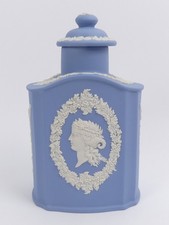 WEDGWOOD BLUE JASPER WARE CAMEO TEA CADDY