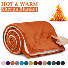 Reversible Sherpa Fleece Blanket Fluffy Soft Warm Large Sofa Bed Throw Blankets 