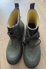 Joules Women Ashby Chelsea Style Ankle Lace-Up Wellies Boots - Khaki - Adult 8