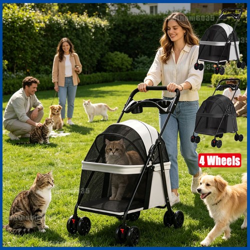 Pet stroller foldable - stroller, cat