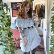 Topshop Baby Blue White Dainty