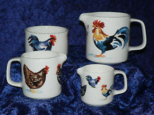 Chicken cockrels milk jugs, choice 3 sizes jug, or sugar pot bowl 4/7/10oz 