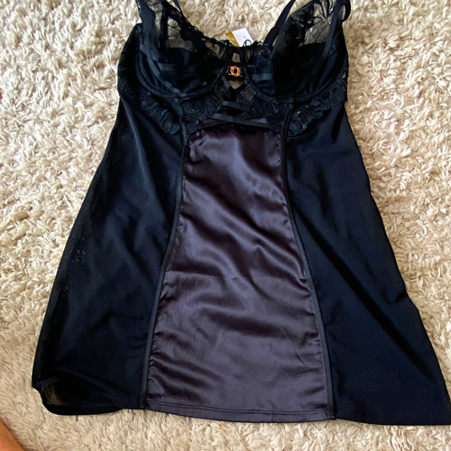Lipsy black satin lace chemise - lipsy,