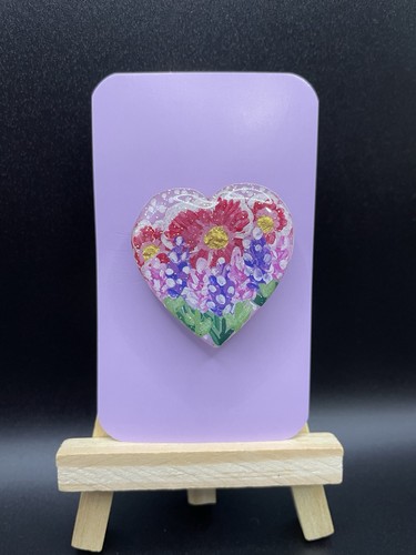 Heart shaped floral brooch - floral,