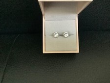 Diamonique Special Edition Tacori Platinum Clad Solitaire Stud Earrings