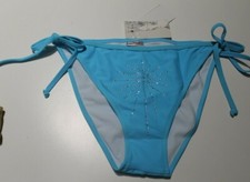 NEW SHERIDYN FISHER SWIMWEAR BLUE DIAMONTE BIKINI PANT BRIEF SIZE 10,12,14