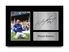 Wayne Rooney Signed Pre Printed Autograph A4 Photo Gift For an Everton Fan