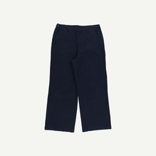 Seasalt Cornwall Womens Navy Organic Cotton Straight Trousers Size 14