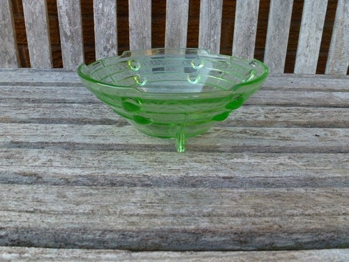 Green glass fruit bowel - green,