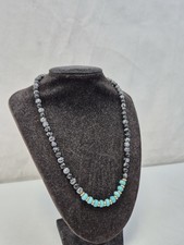 Lola Rose Turquoise and Snowflake Obsidian Adjustable Beaded Necklace CB