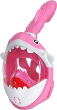 Zenvolt® Kids Pink Full Face Snorkel Mask for Kids 180° Panoramic Shark Design