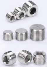 Brass Internal Hex Male Blanking Plug with BSPP, BSPT and NPT Threads