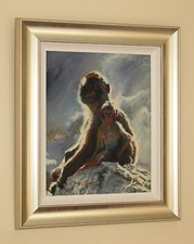 ROLF HARRIS (1930-2023) Limited Edition Canvas Print 'Backlit Baboons Gibraltar'