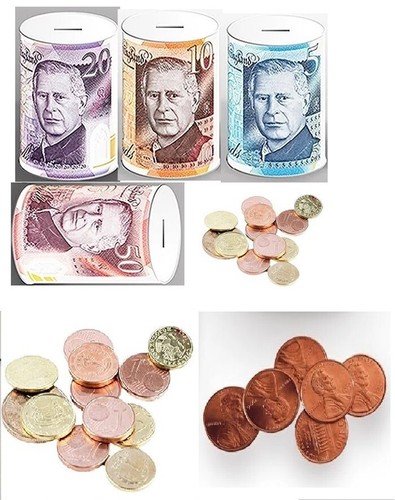 Money box tin 10 - money, £5