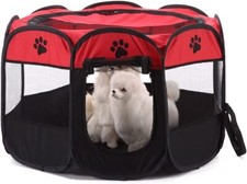 Large Foldable Soft Fabric Puppy Play Pen Tent Dog Crate Cat Cage Pet bed Travel