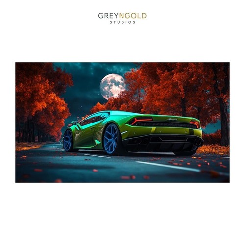 Green lamborghini huracán - green,