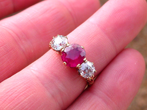 Ruby diamond ring - &,