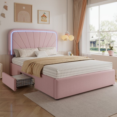 Upholstered double bed - double, frame