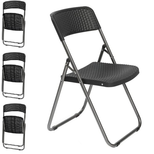 Rattan effect folding chair - effect, 4