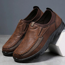 MENS LEATHER SLIP ON WALKING