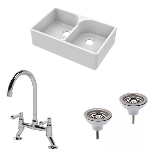 Traditional fireclay kitchen - traditional,
