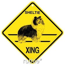 Sheltie Dog Crossing Xing Sign