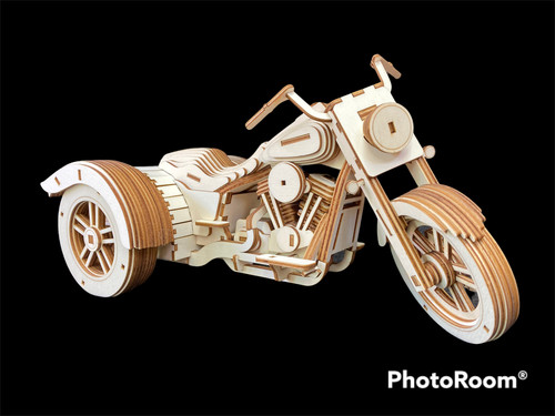 Laser cut wooden harley - cut,