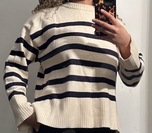 Zara black and white stripe - black,