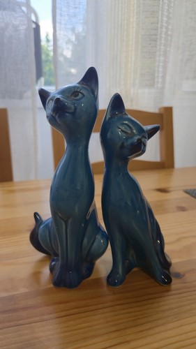 Stunning pair blue glazed - of,