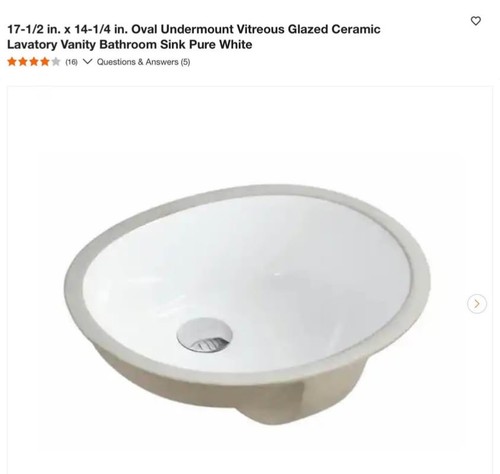 New oval undermount bathroom - oval,