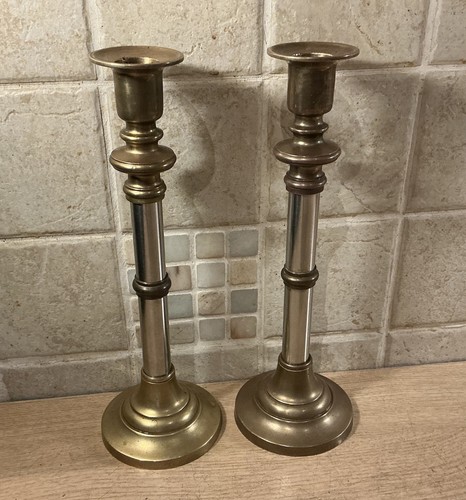 Pair vtg brutalist - pair, brass