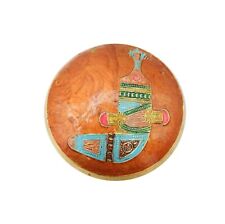Vintage Cloisonne Brass Round Trinket Box with Lid For Jewelry Unique Gift