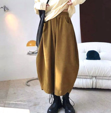 Tan Brown Urban Unique Designer Street Balloon Casual  Barrel Trousers 12 14