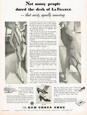 1920s BIG Vintage Red Cross Shoes Flapper Mens Womens Fashion Art Print Ad