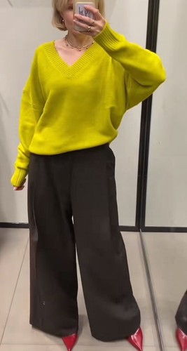 Zara lime oversized - oversized, wool
