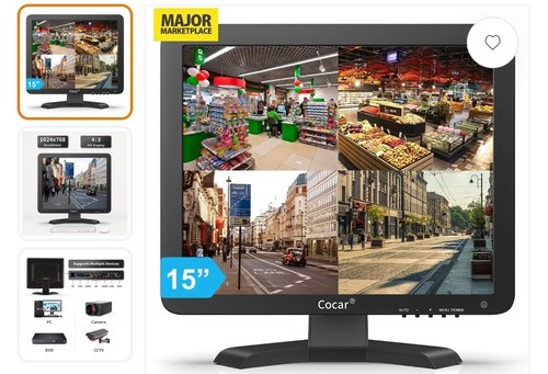 Cocar 15in cctv monitor vga - 15in,