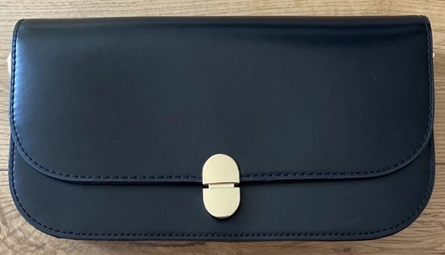 Black flap clutch side - clutch, bag