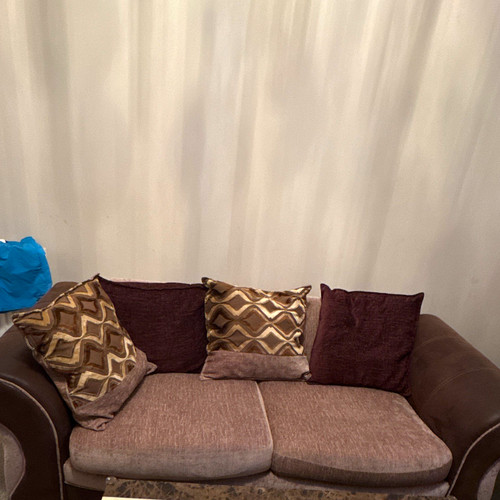 Brown fabric sofa - fabric,