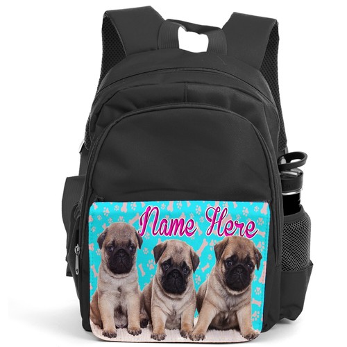 Personalised pug backpack - pug,