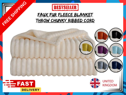Chunky ribbed fleece throw - ribbed,
