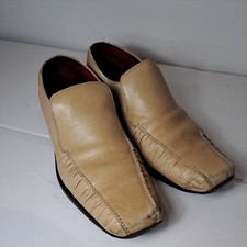 MENS BASE LONDON BIEGE  LEATHER LOAFERS  SMART  SHOES UK 8