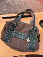 Kipling Handbag Ethel Pre Owned Turquoise And Grey Lovely Condition